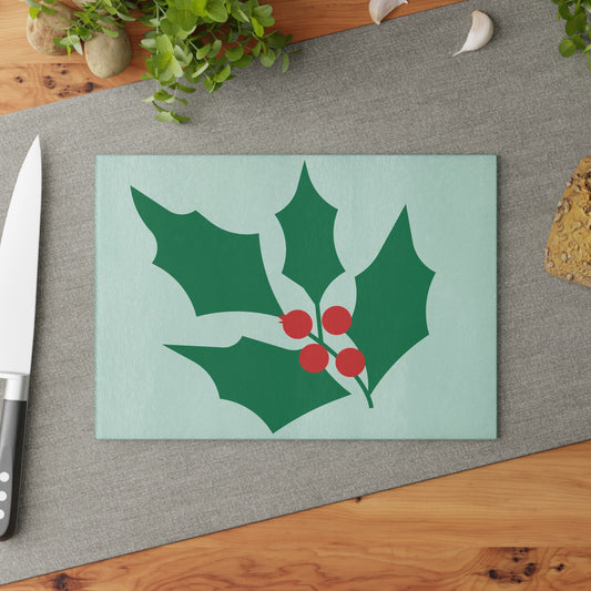 Hershe3 l Glass Cutting Board l Christmas Theme