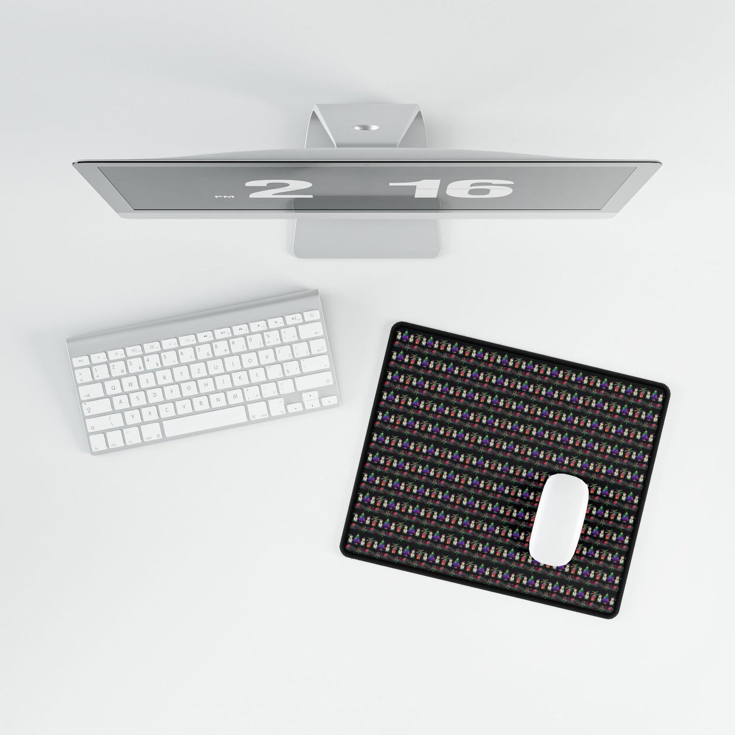 Winter l Desk Mat l Snoman l Black