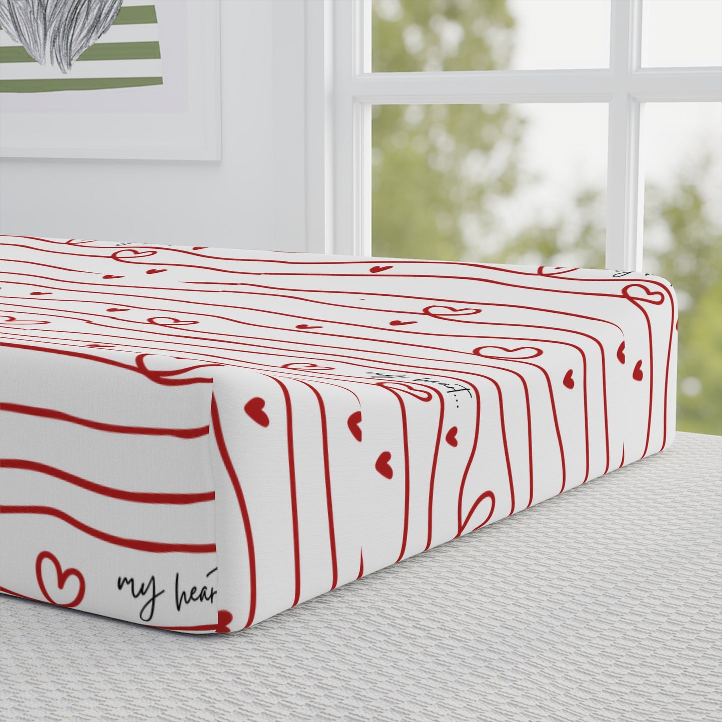 Hershe3Kids l Baby Changing Pad Cover l My Heart