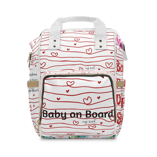 Hershe3Kids l Baby on Board Diaper Backpack l Heart Design