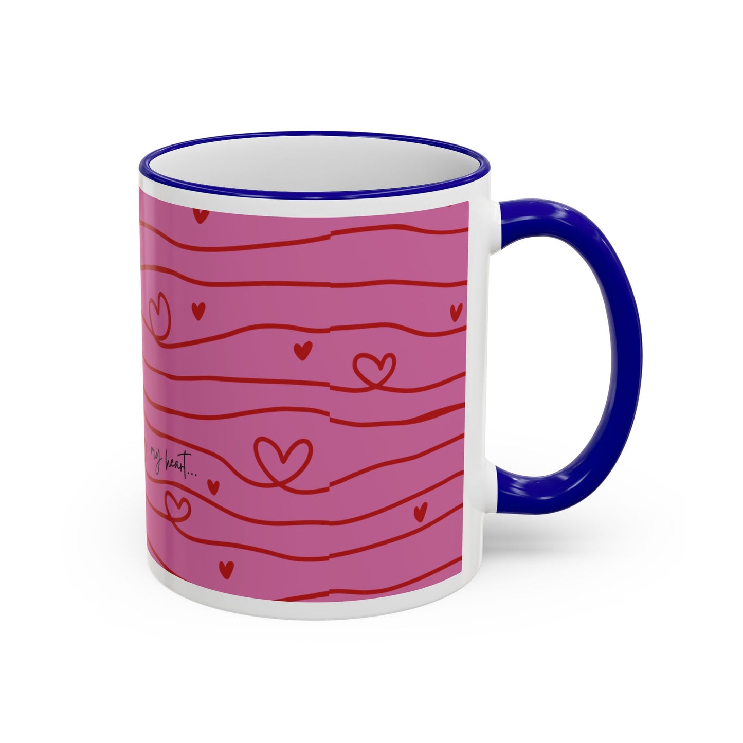 Hershe3 Valentine’s Day Accent Rim & Handle Mug — Romantic 11oz/15oz Gift
