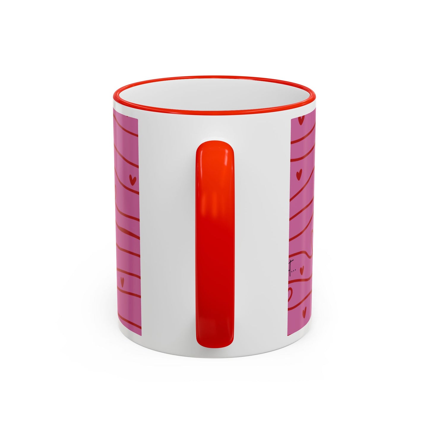 Hershe3 Valentine’s Day Accent Rim & Handle Mug — Romantic 11oz/15oz Gift