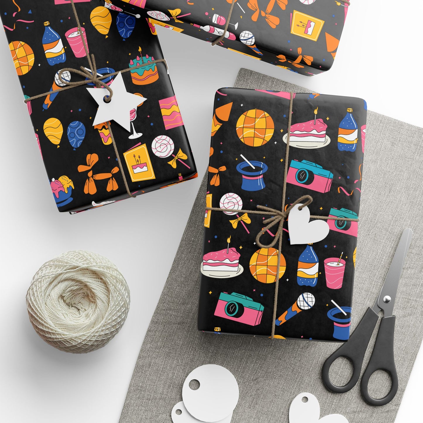 Birthday l Gift Wrap l Black