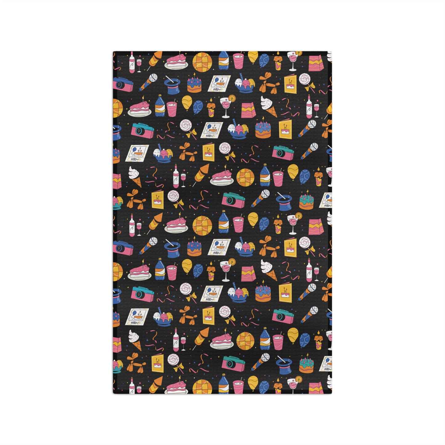 Birthday Theme l Microfiber Towel l Black