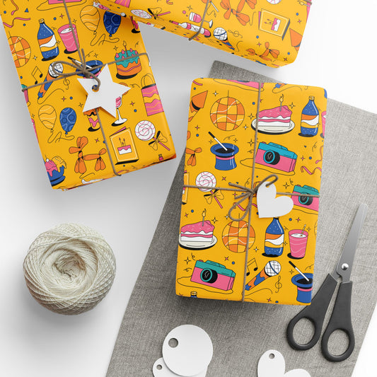 Birthday l Gift Wrap l Yellow